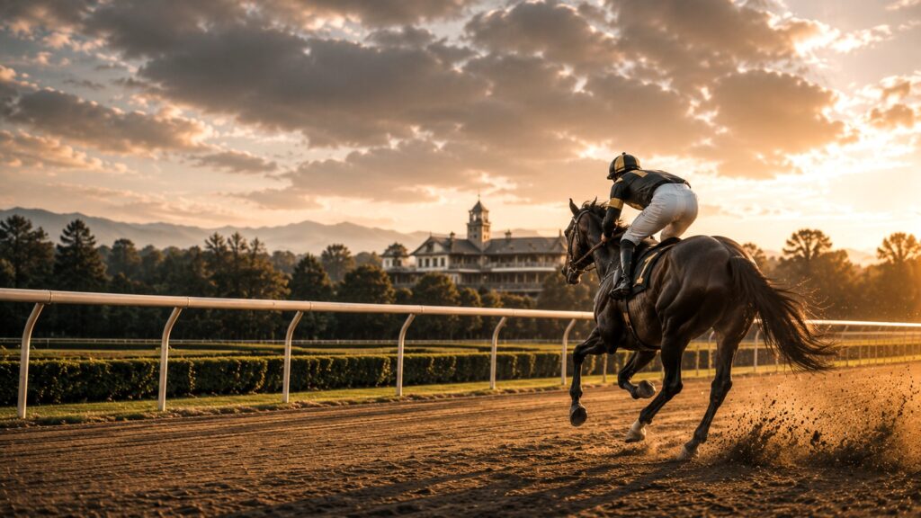Gentlemen Reiter Galopp auf einem Rennpferd während eines Amateurrennens in Deutschland