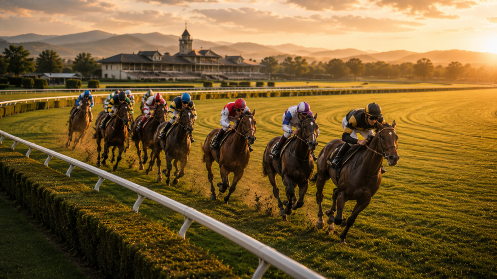 Gestüt Ittlingen – Das Gestüt Ittlingen, ein historisches Zentrum der deutschen Vollblutzucht, mit weitläufigen Koppeln im Sonnenlicht.