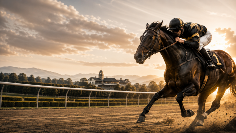 Jockey Gewicht halten auf der Waage vor einem Galopprennen, um das geforderte Gewicht zu überprüfen